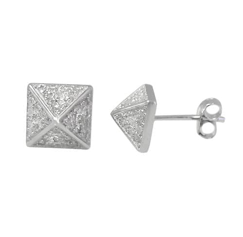 925 sterling silver pyramid earrings