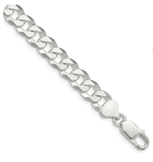 Bracelets de cheville à maillons cubains en argent véritable