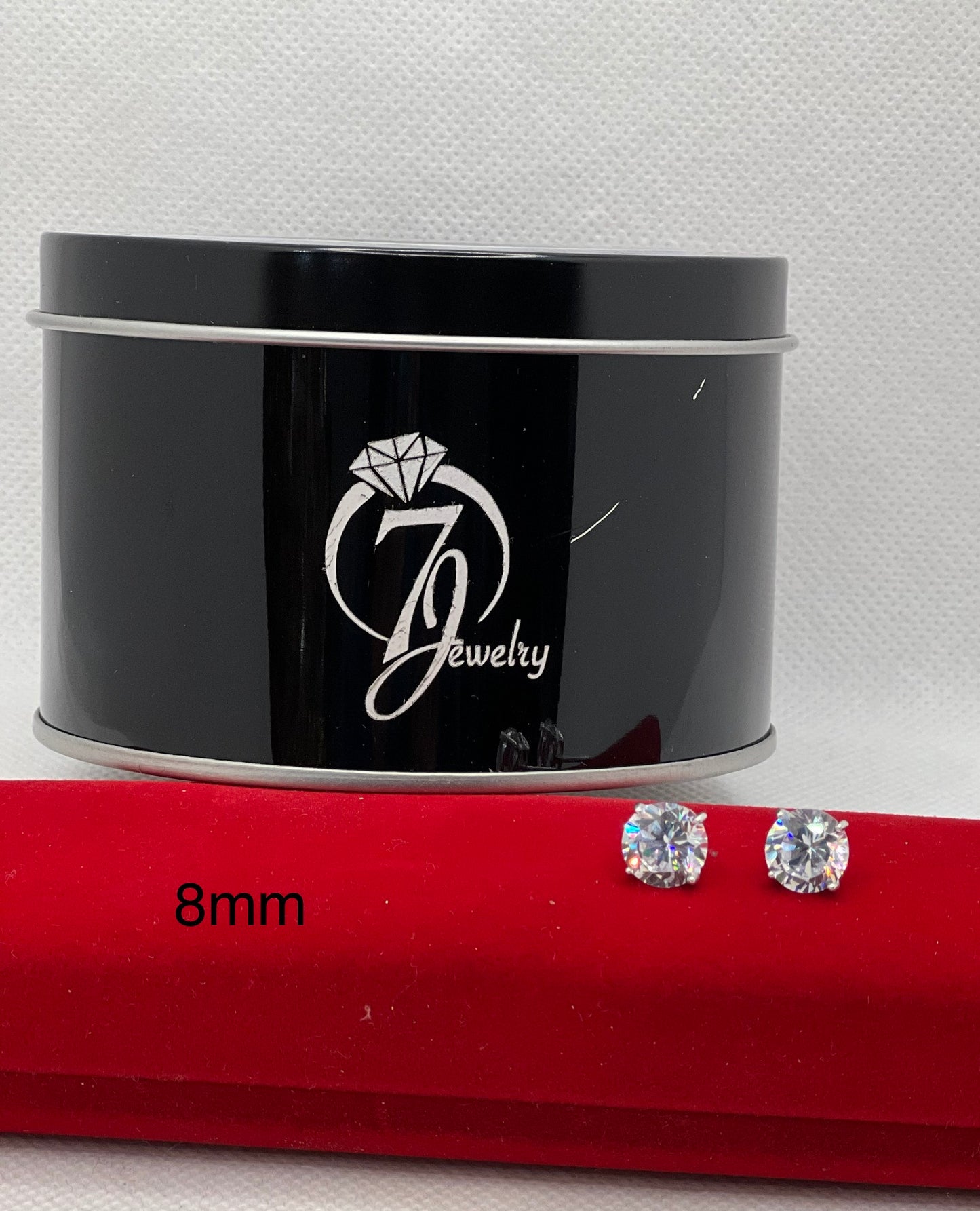 Clous d'oreilles en argent véritable (pierre ronde)