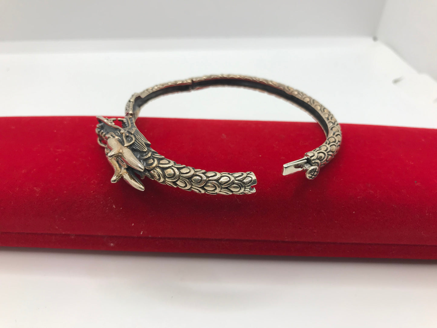 Bracelet manchette dragon en argent sterling 925