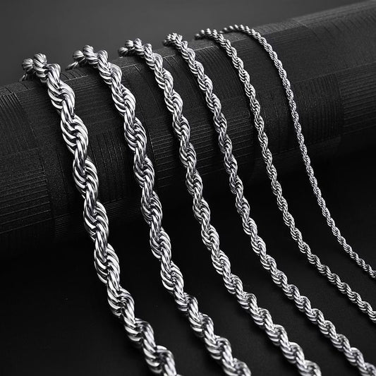 Stainless Steel unisex rope chain
