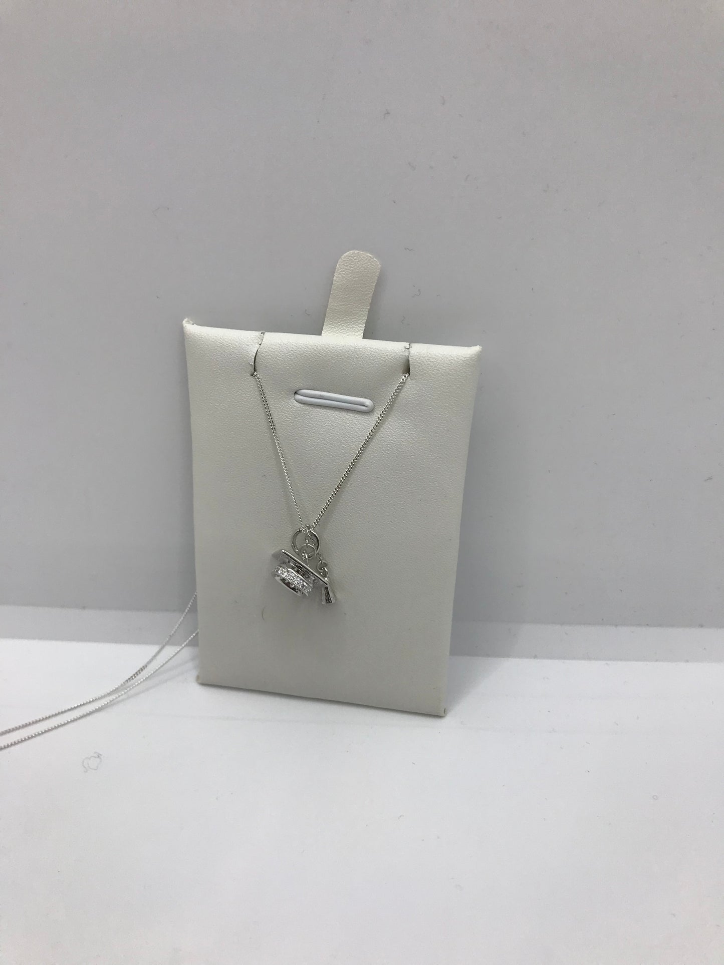 Sterling Silver graduation hat Necklace