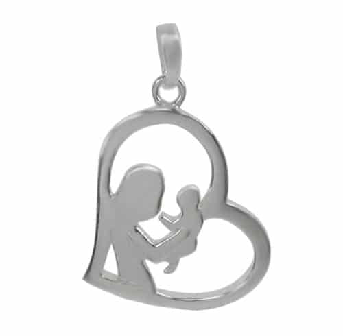Real Silver Mother and child pendant