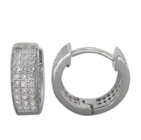 Sterling silver American diamond hoops