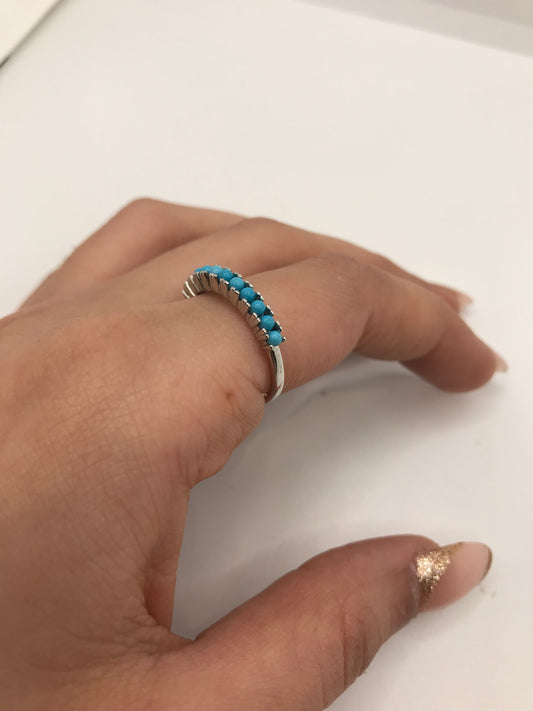 Sterling silver turquoise band ring
