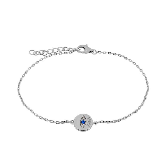 Bracelet en argent véritable contre le mauvais œil