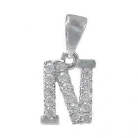 Pendentif lettre initiale en argent sterling