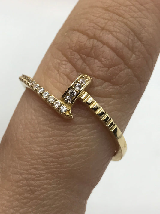 10k gold nail ring