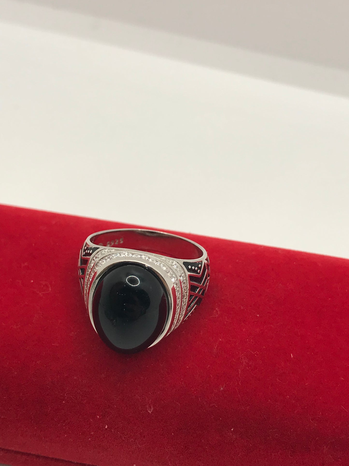 Sterling silver onyx ring
