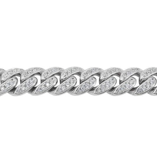 Sterling silver cuban linked iced out bracelet