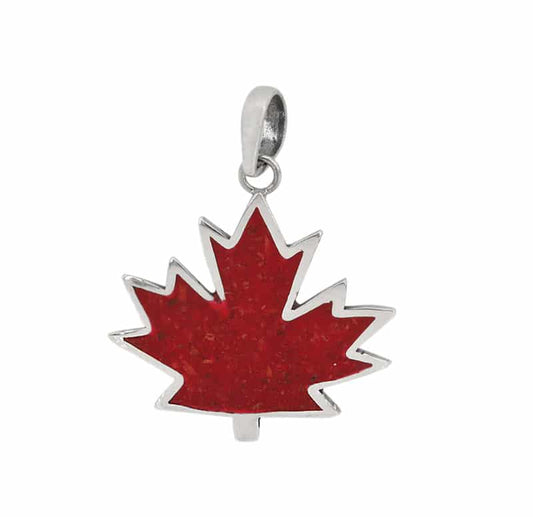 Sterling silver maple leaf pendant
