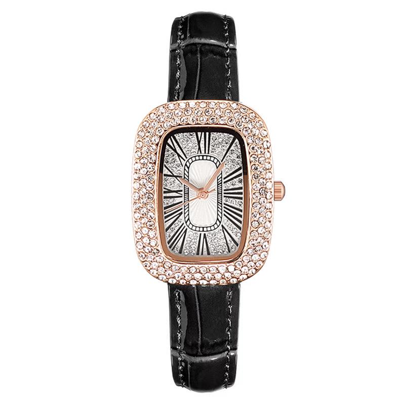 Montre tendance carrée en or rose