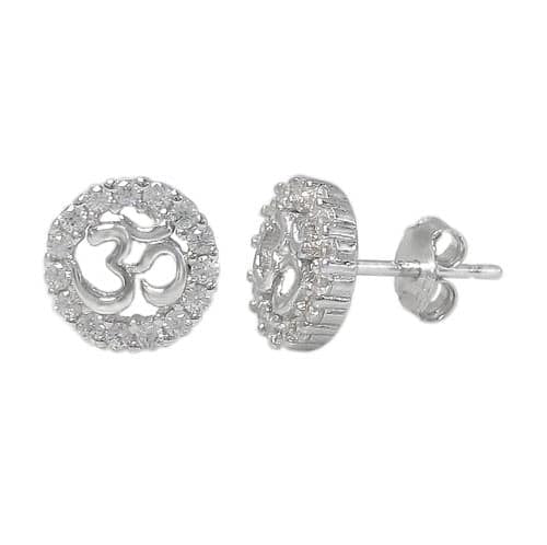 925 sterling silver Om earrings