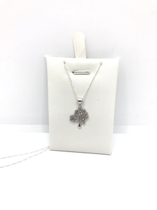 Collier arbre de vie en argent véritable avec fruits