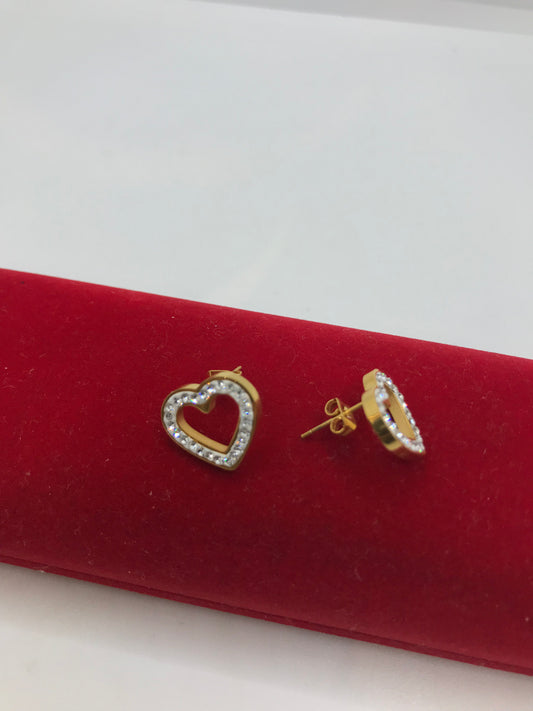 Gold plated heart earrings
