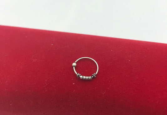 Anneaux de nez noirs en argent sterling