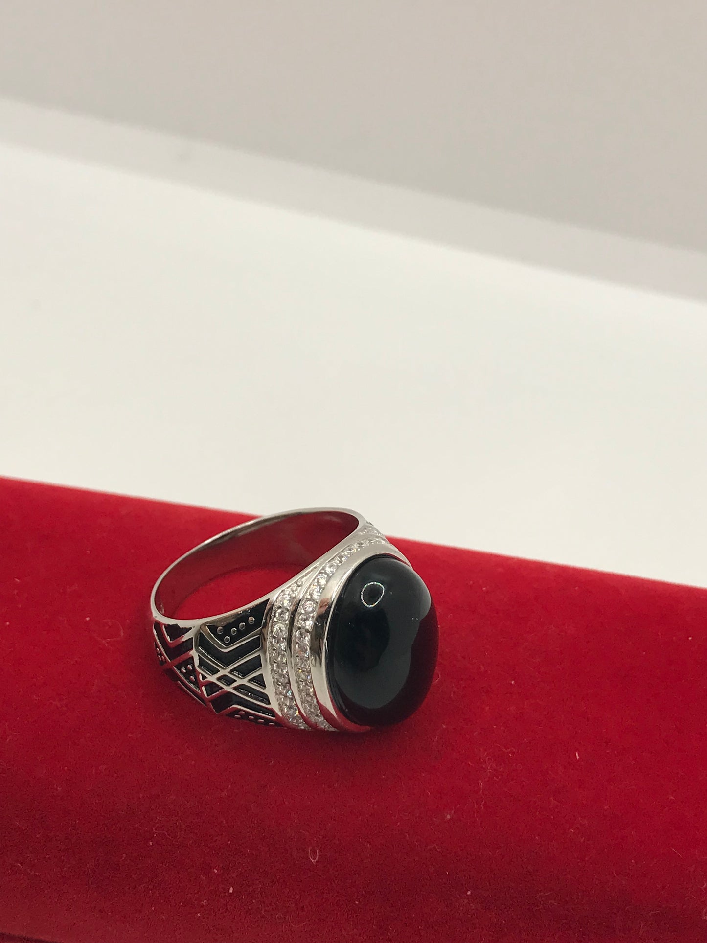 Sterling silver onyx ring