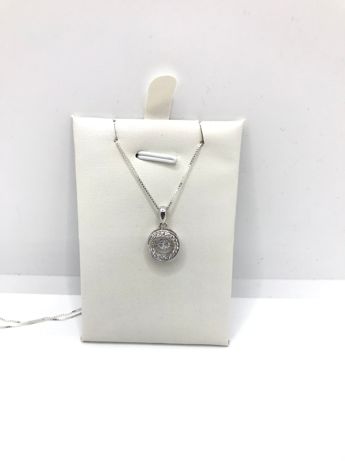 Real silver dancing stone necklace