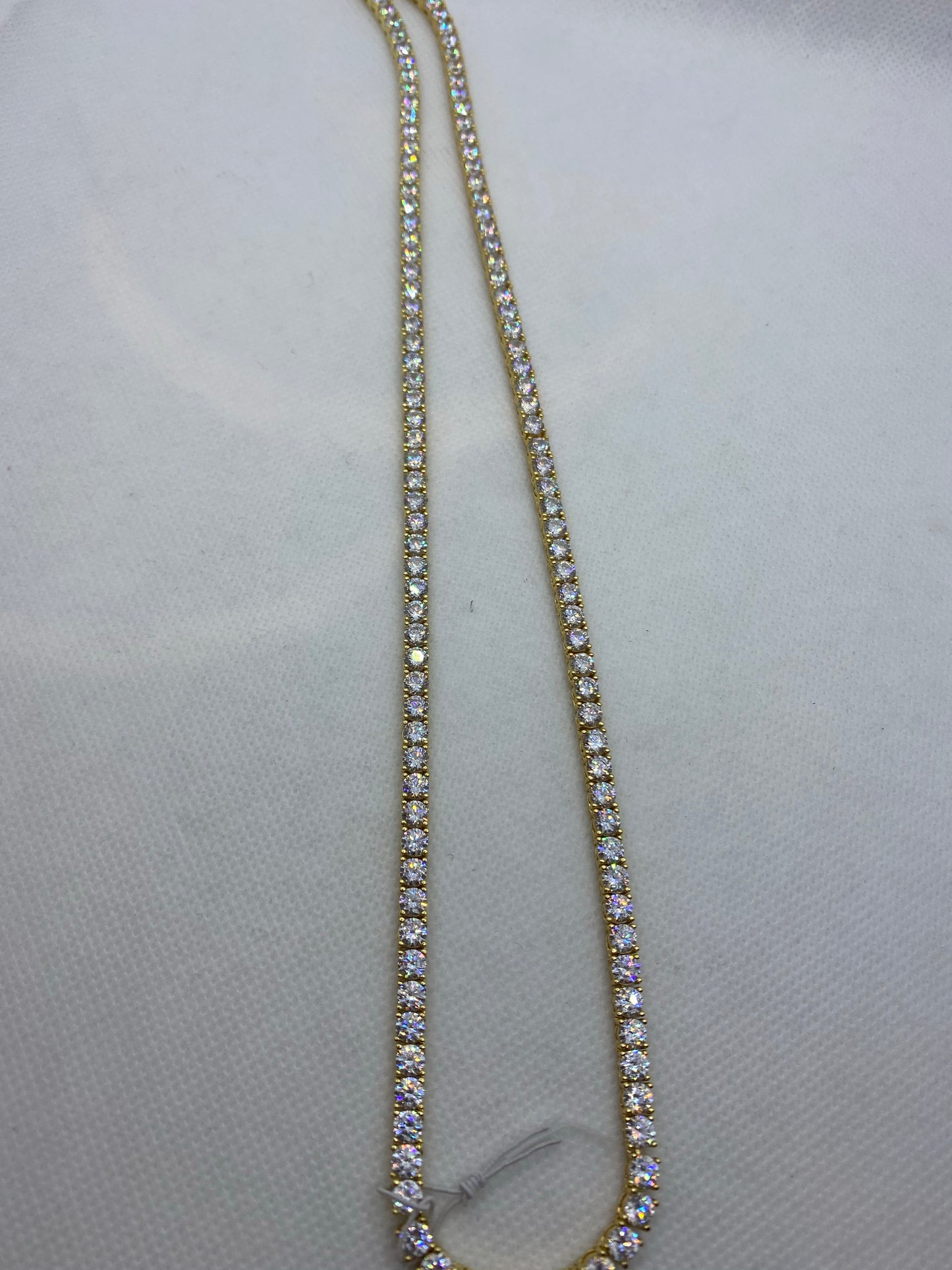 Real silver tennis chain(Gold plated)
