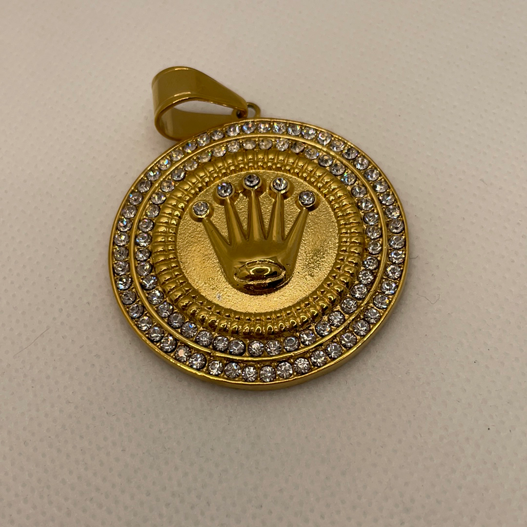 Fashionable gold plated pendants.