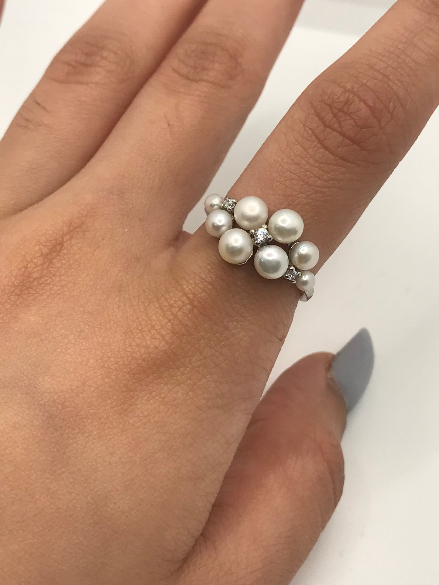 Bague perle en argent sterling 925