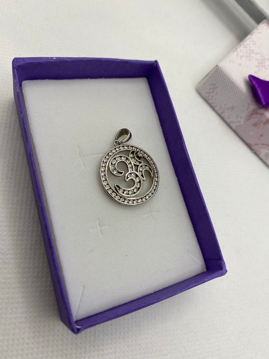 Sterling silver Om pendant