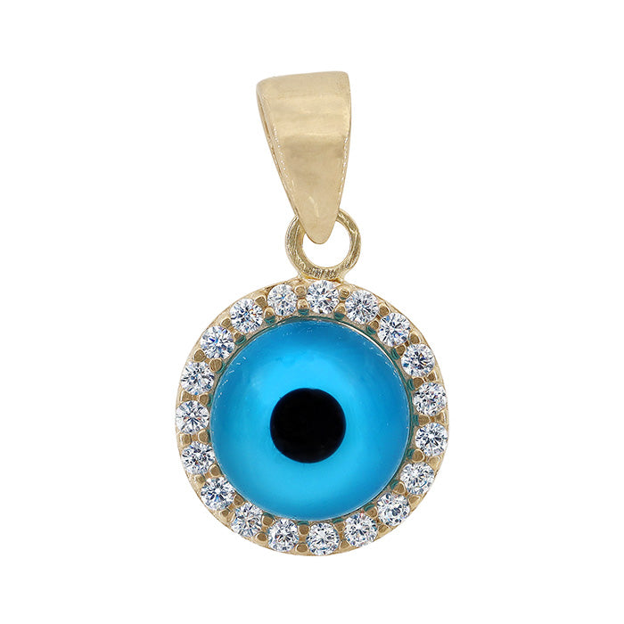 10k gold evil eye pendant