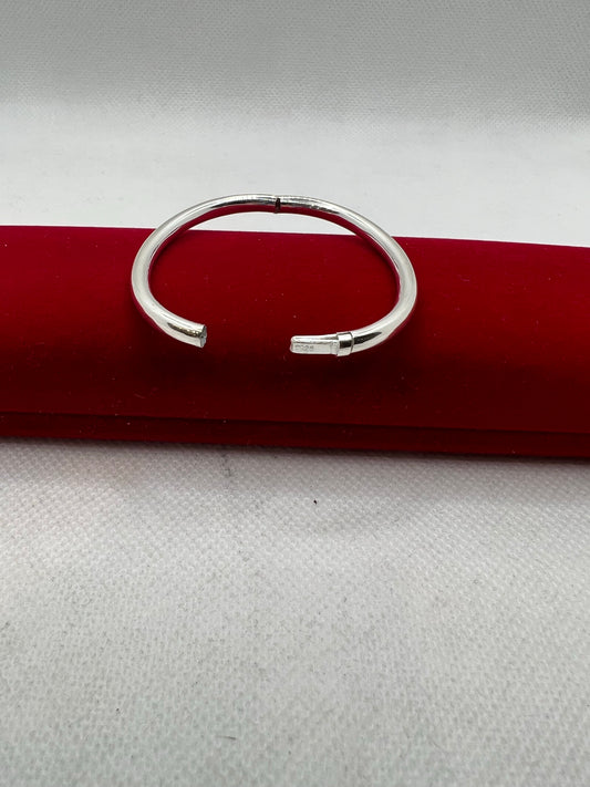 Bracelet bébé ovale en argent véritable