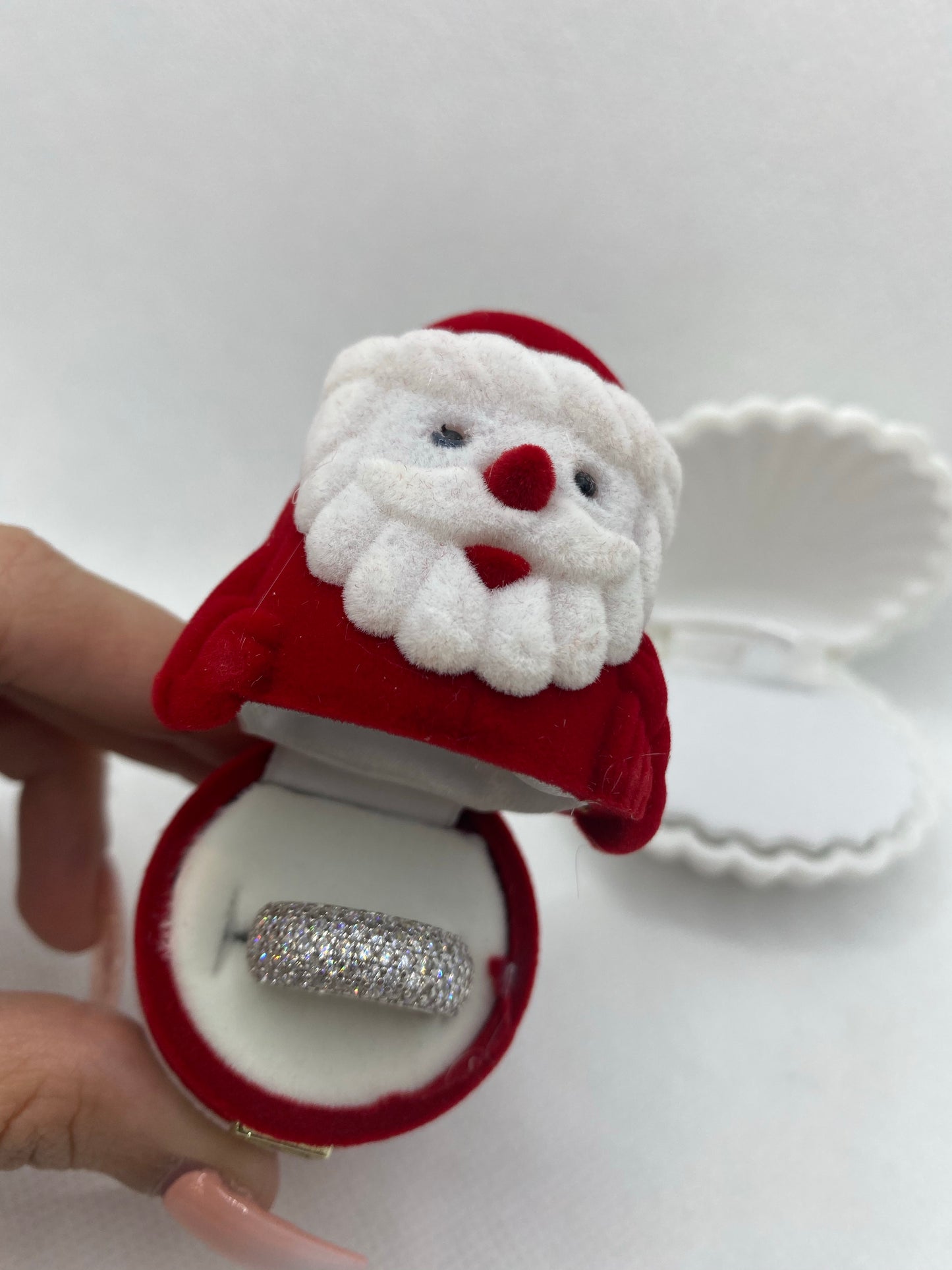 Bague hip-hop en argent sterling 925 avec effet glacé