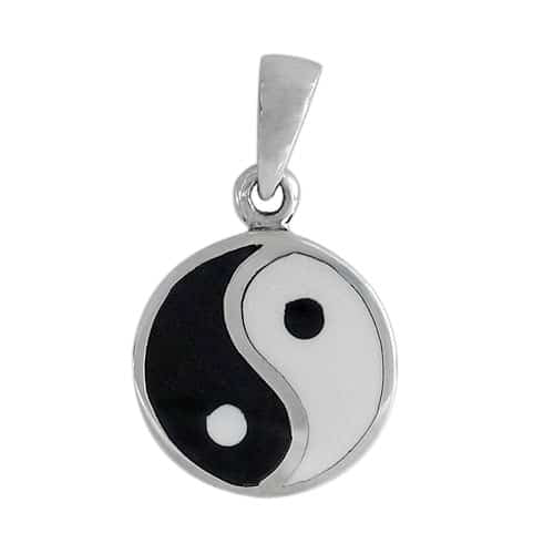 Real silver yin yang necklace