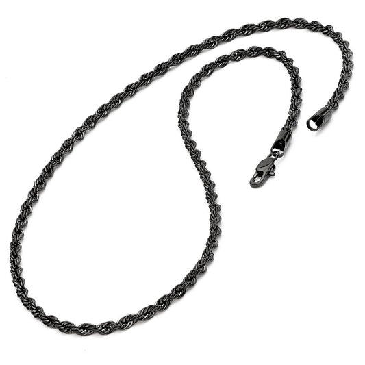 Stainless steel black rope chain