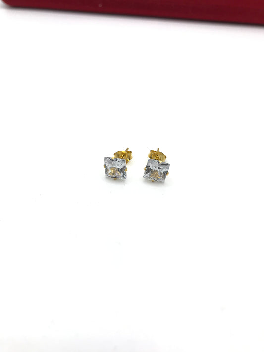 Stainless steel gold plated studs