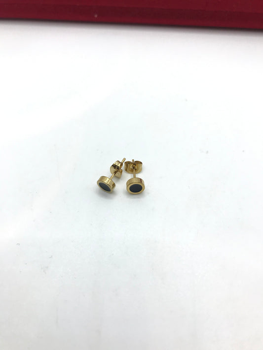 Stainless steel gold black studs