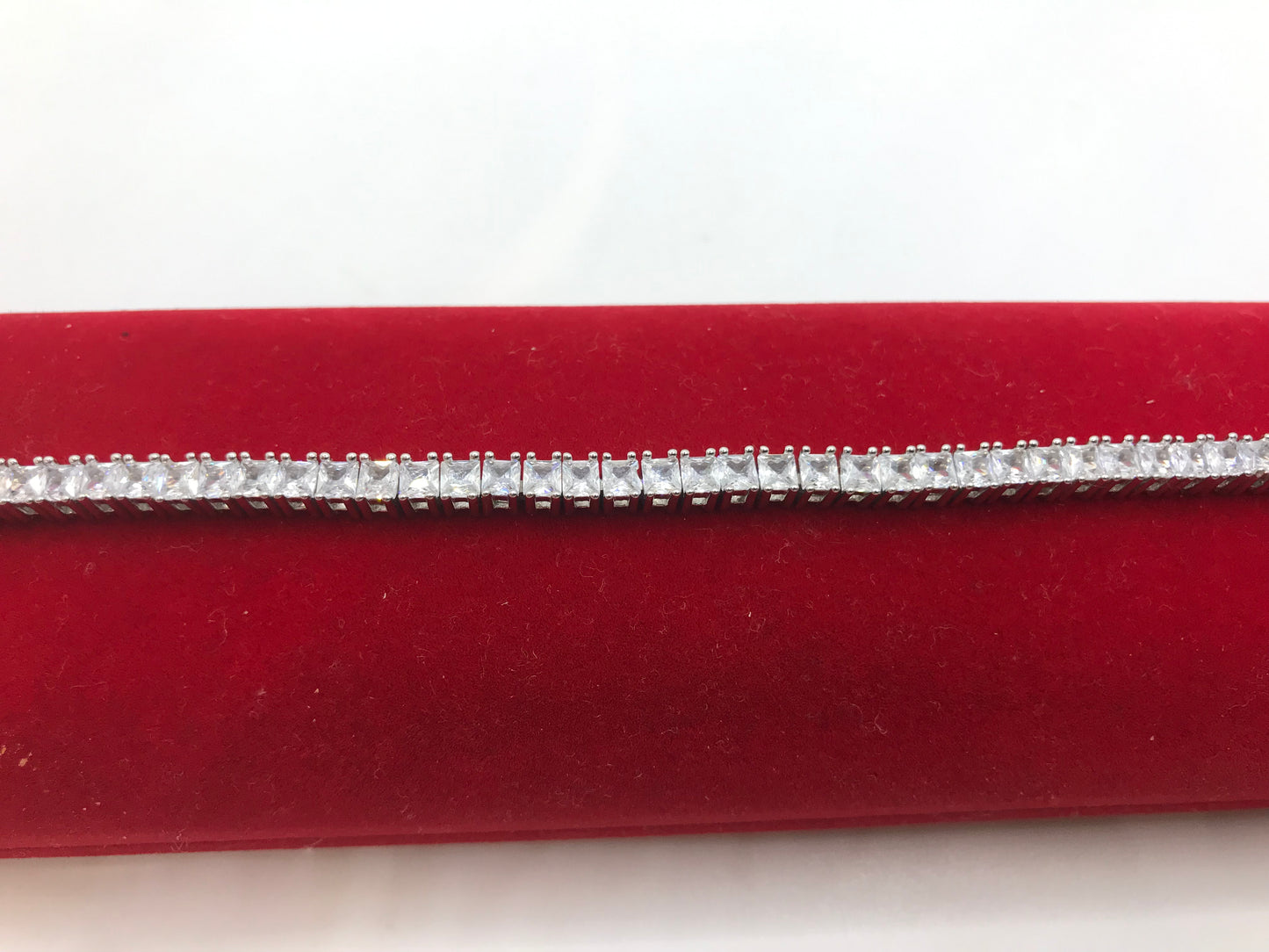 Bracelet tennis en argent sterling taille émeraude