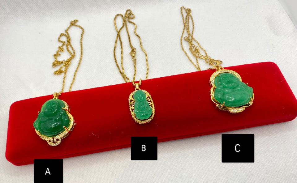 Colliers Bouddha en jade