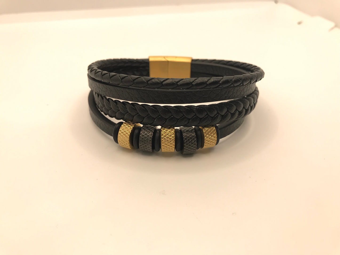 Beaded leather bracelet