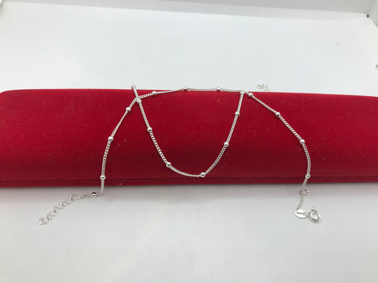 Bracelet de cheville en argent sterling avec motif boule