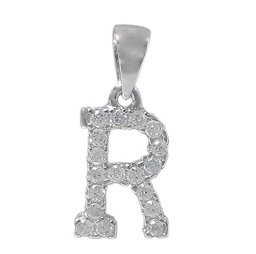 Pendentif lettre initiale en argent sterling
