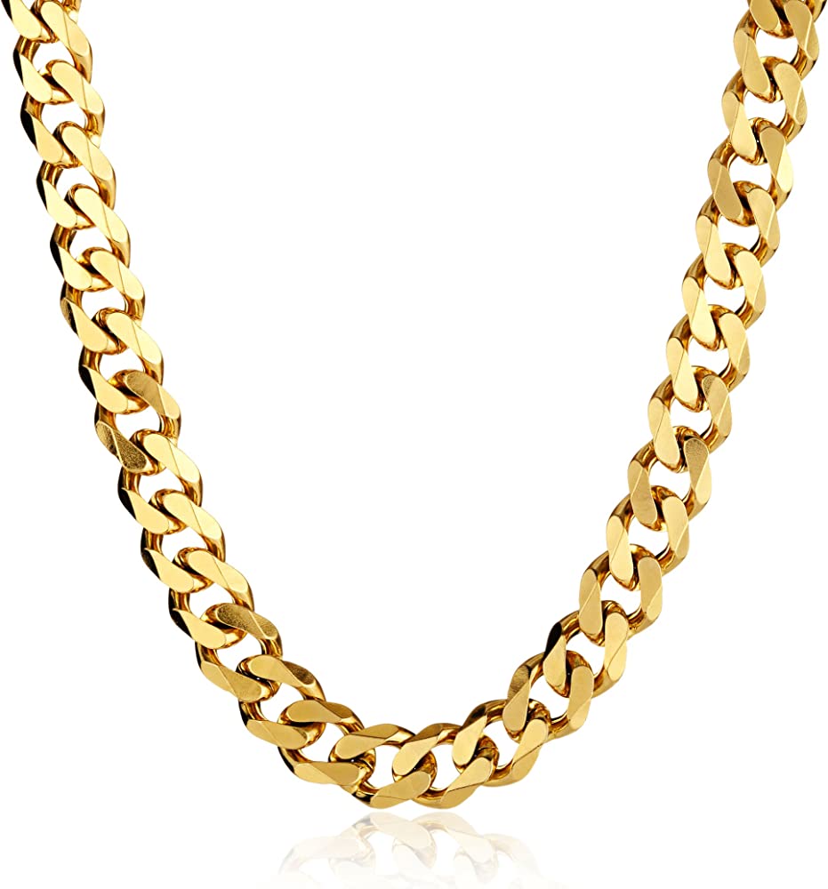 Miami cuban link gold plated unisex chain – 7Jewelry
