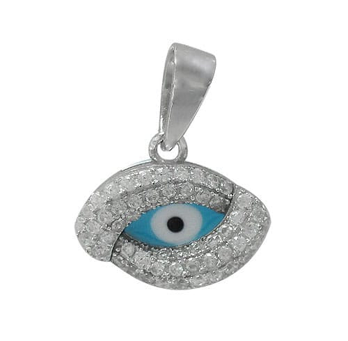Sterling silver evil eye necklace
