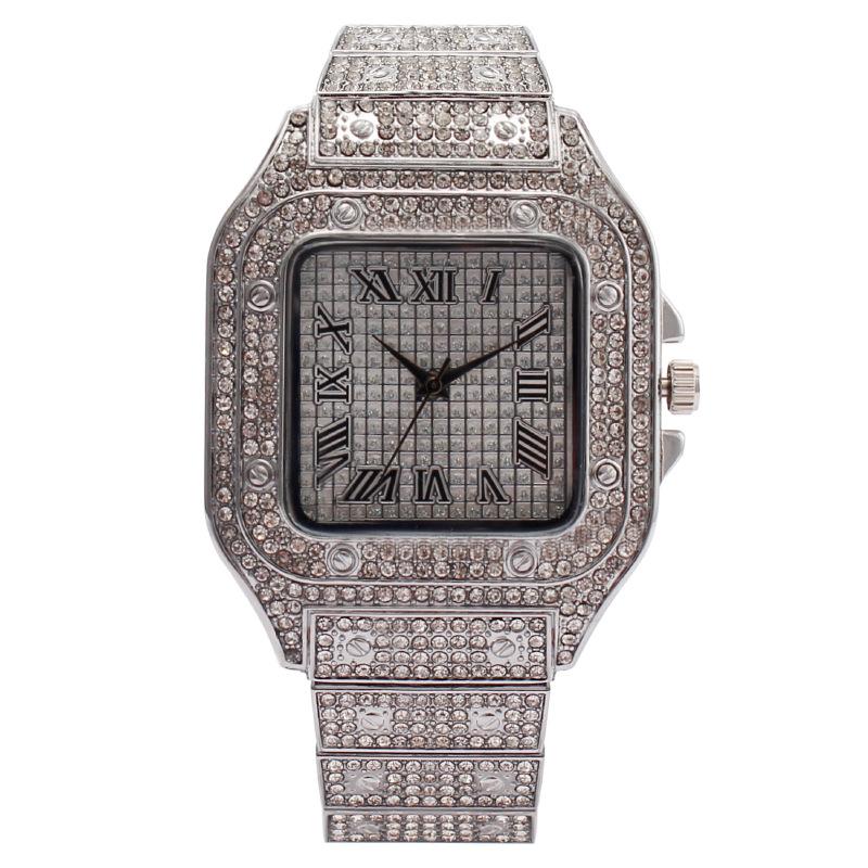Square iced out watches