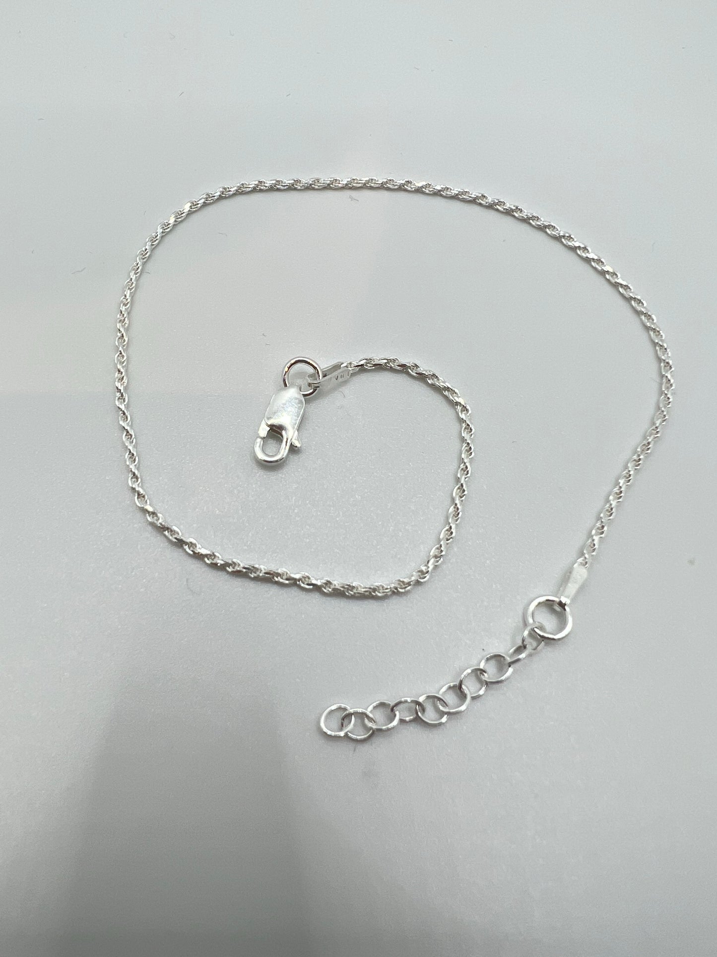 Bracelets de cheville en corde en argent sterling 925
