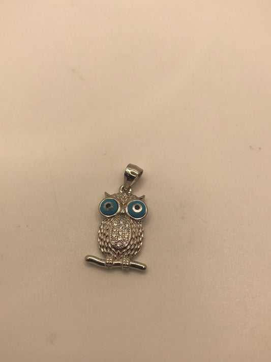 Sterling silver owl pendant