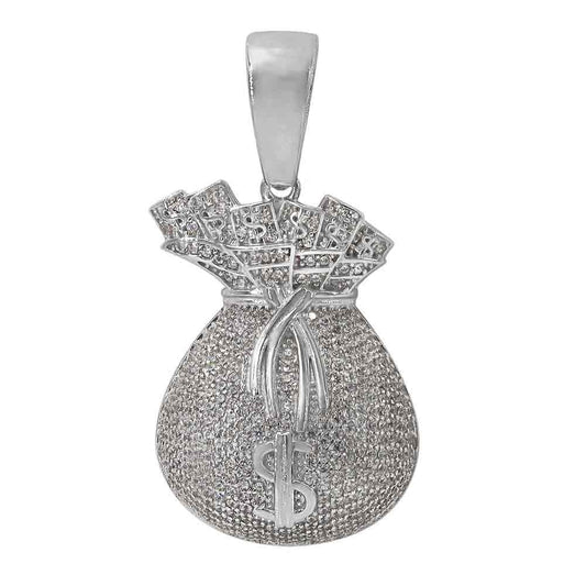 Sterling silver money bag pendant