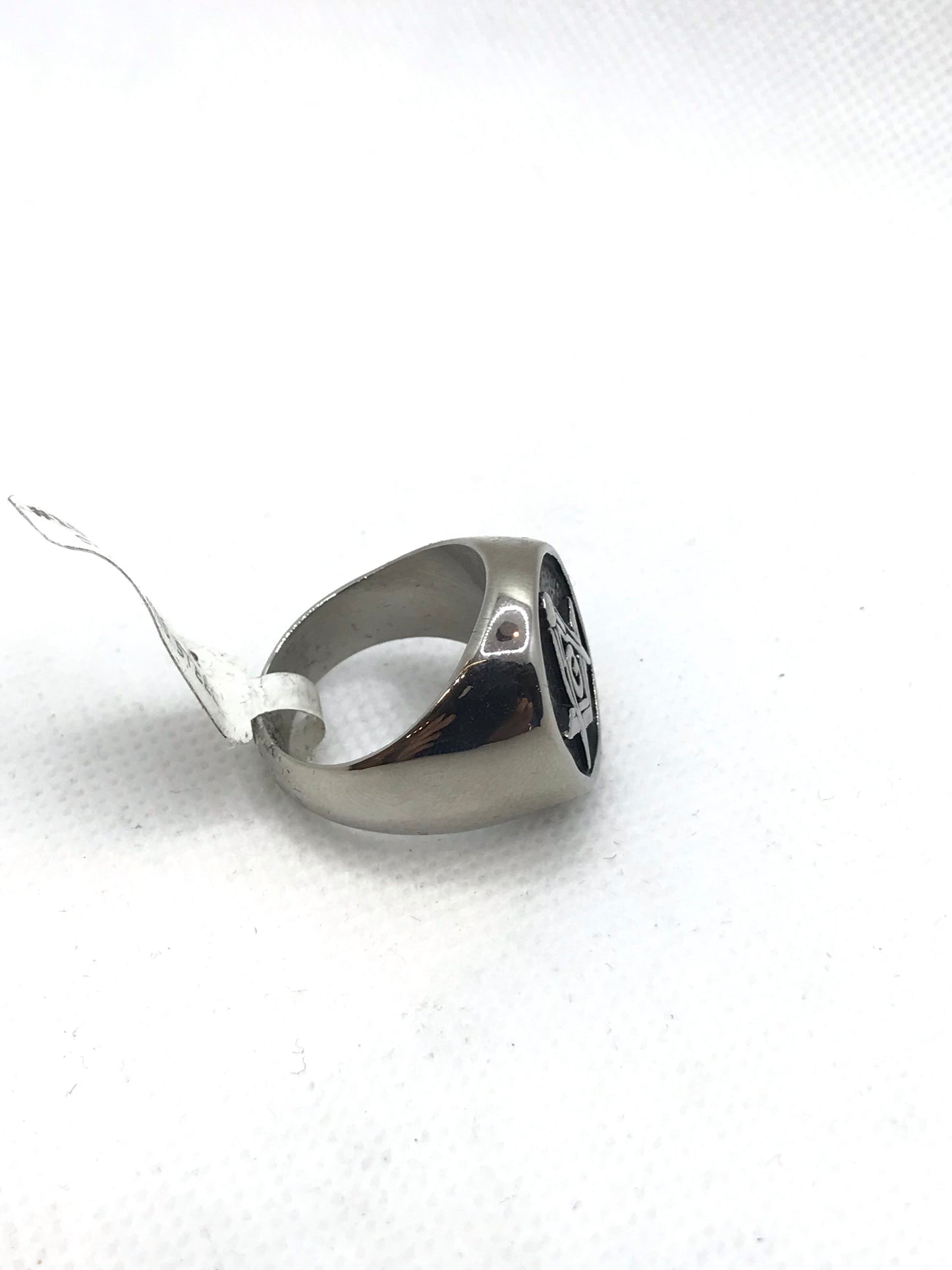 Bague maçonnique ronde en acier inoxydable