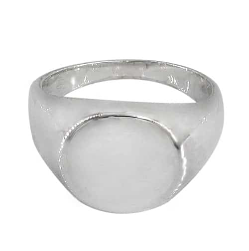 Real silver oval signet ring