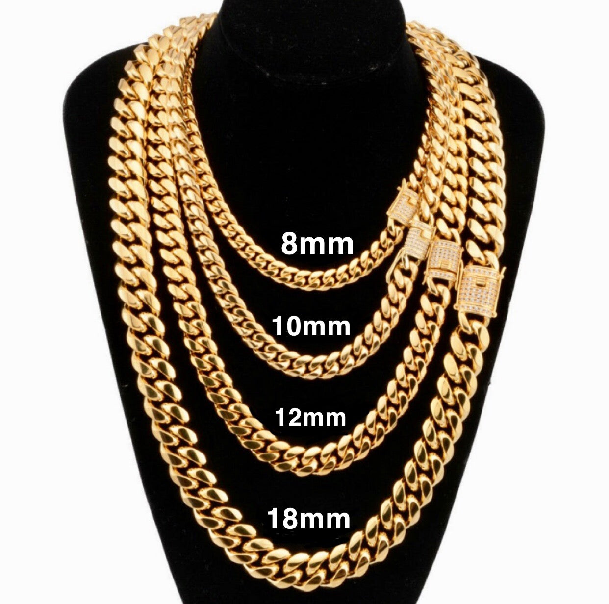 18k Gold Plated Miami Cuban Chains – 7Jewelry