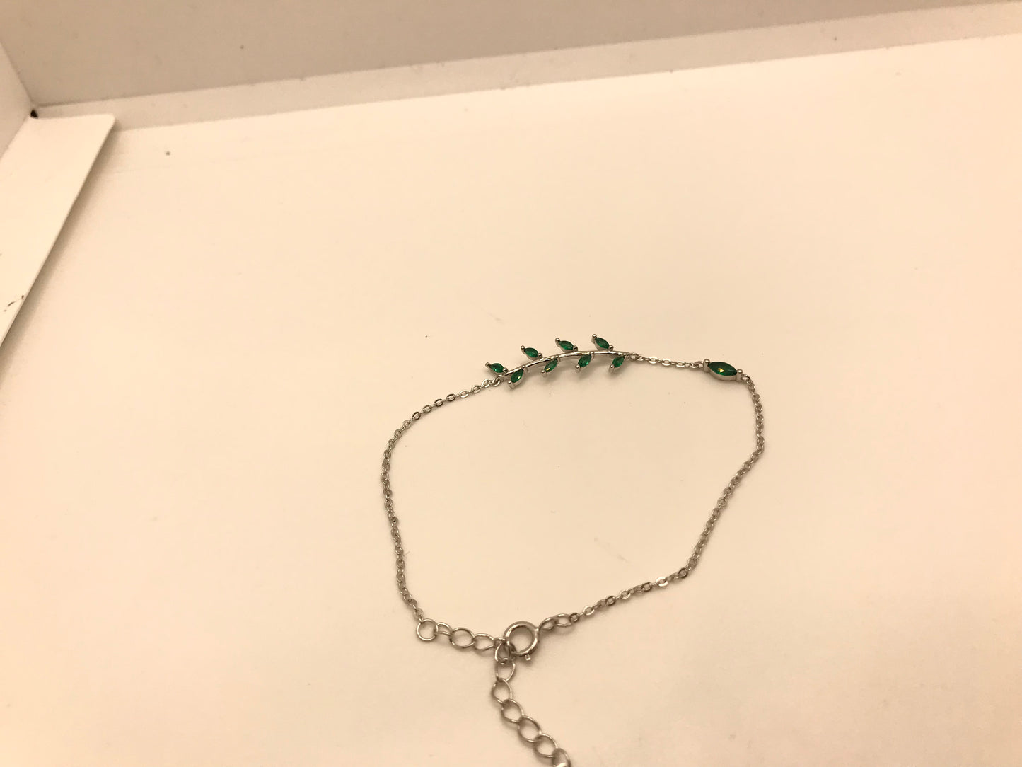 Sterling silver emerald stone bracelet