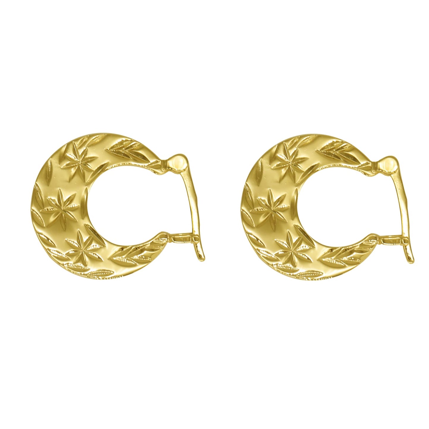Boucles d'oreilles Nattiyan classiques en argent véritable et or rempli 18 carats PVD