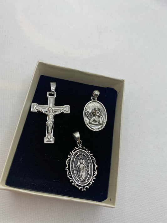 Sterling silver religious pendants